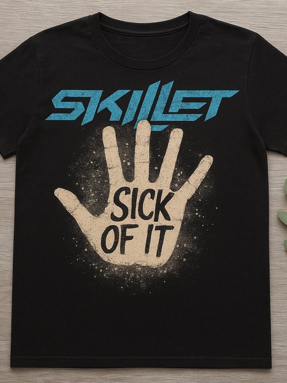 Black Rock Tour Graphic Tee Bold Handprint Splatter Band Style Shirt